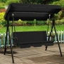 Градинска Люлка за Трима със Сенник – Стил и Устойчивост на Открито!, снимка 4