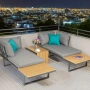 Градински комплект KANZA – модулен ъглов диван с маса, алуминий, възглавници, модерен дизайн, снимка 12