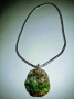 Уникален старинен медальон/амулет от нефрит със сребърен ланец, снимка 3