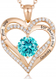 Нова Стилна Дамска огърлица с кристали Сърце Циркон Колие Подарък жена, снимка 1 - Колиета, медальони, синджири - 36474677
