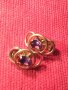 ПОЗЛАТЕНИ БРОНЗОВИ с ФАСЕТИРАН АМЕТИСТ АРТ-НУВО КЛИПС ОБЕЦИ ВИНТИДЖ БИЖУТА 23763, снимка 2