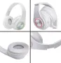 Слушалки с LED светлина Сгъваеми с микрофон Бели S_1221119, снимка 1