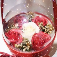 Луксозна подаръчна кутия с вечни ароматни сапунени рози роза кошница букет , снимка 4 - Романтични подаръци - 37873675