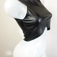 H&M XS къс кожен топ/бюстие без ръкав, снимка 1 - Корсети, бюстиета, топове - 39033470