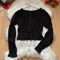 Къса блуза Н&М, снимка 1 - Блузи с дълъг ръкав и пуловери - 31154137