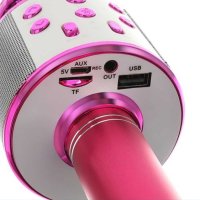 Безжичен Караоке  Микрофон, различни функции, порт за зареждане, розов и златист цвят, снимка 4 - Караоке - 44288670