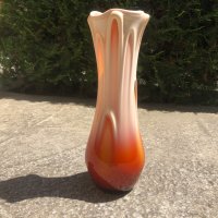 стара ваза/цветно стъкло/ "SIP" - MADE IN BULGARIA, снимка 2 - Антикварни и старинни предмети - 40618295
