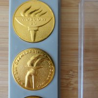 Комплект монети плакети медали Олимпиада Москва 80 мечето Миша плакет, снимка 2 - Нумизматика и бонистика - 44168597