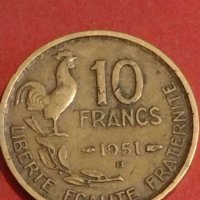 Две монети 10 франка 1951г. / 20 франка 1951г. Франция редки за КОЛЕКЦИОНЕРИ 34832, снимка 3 - Нумизматика и бонистика - 44322758