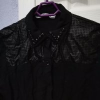 Черна дамска риза, снимка 2 - Ризи - 40494694