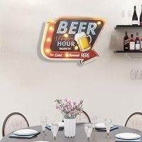 Светеща ретро табела Beer Бира Декорация на барове метални стенни декорации ретро тенекиени знаци , снимка 9 - Антикварни и старинни предмети - 44149897