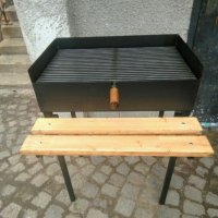 Скара/барбекю на дървени въглища + грил за пилета, шашлици....., снимка 6 - Барбекюта - 30757976