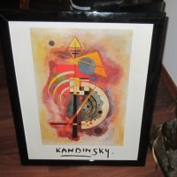 Василий Кандински - 2 бр абстракция, картина, стъкло, рамка, снимка 1 - Декорация за дома - 32152175
