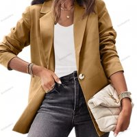 Ново дамско едноцветно ежедневно сако с дълъг ръкав, 8цвята - 023, снимка 4 - Сака - 39258787