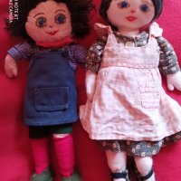 Стари меки ръчно изработени кукли момче и момичр, снимка 2 - Колекции - 29699307