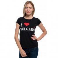 Страхотна нова дамска тениска с трансферен печат Аз обичам България, снимка 10 - Тениски - 28271729