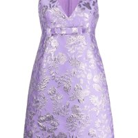 P.A.R.O.S.H. маркова лилава флорална металик-жакард рокля, НОВА, р-р М, 2023, снимка 1 - Рокли - 44185842