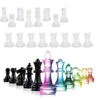 3D 6 бр шах мат ШАХМАТ шахматни форми фигурки силиконов молд форма фондан шоколад гипс смола, снимка 4 - Форми - 33377319