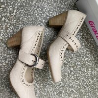 Дамски обувки Deichmann, нови, с кутия и етикет, беж, снимка 2 - Дамски обувки на ток - 35028604