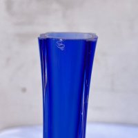 Стъклена ваза от кобалтово стъкло №1372, снимка 3 - Антикварни и старинни предмети - 35013604