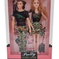 Комплект от 2 броя кукли тип Барби с военни дрехи, снимка 1 - Кукли - 42837032