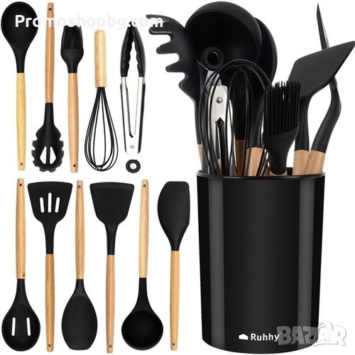 Комплект силиконови прибори за готвене Ruhhy, 12 части, снимка 1
