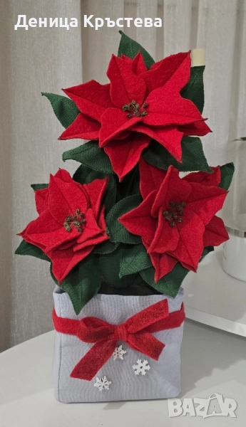 Коледна звезда от текстил , снимка 1