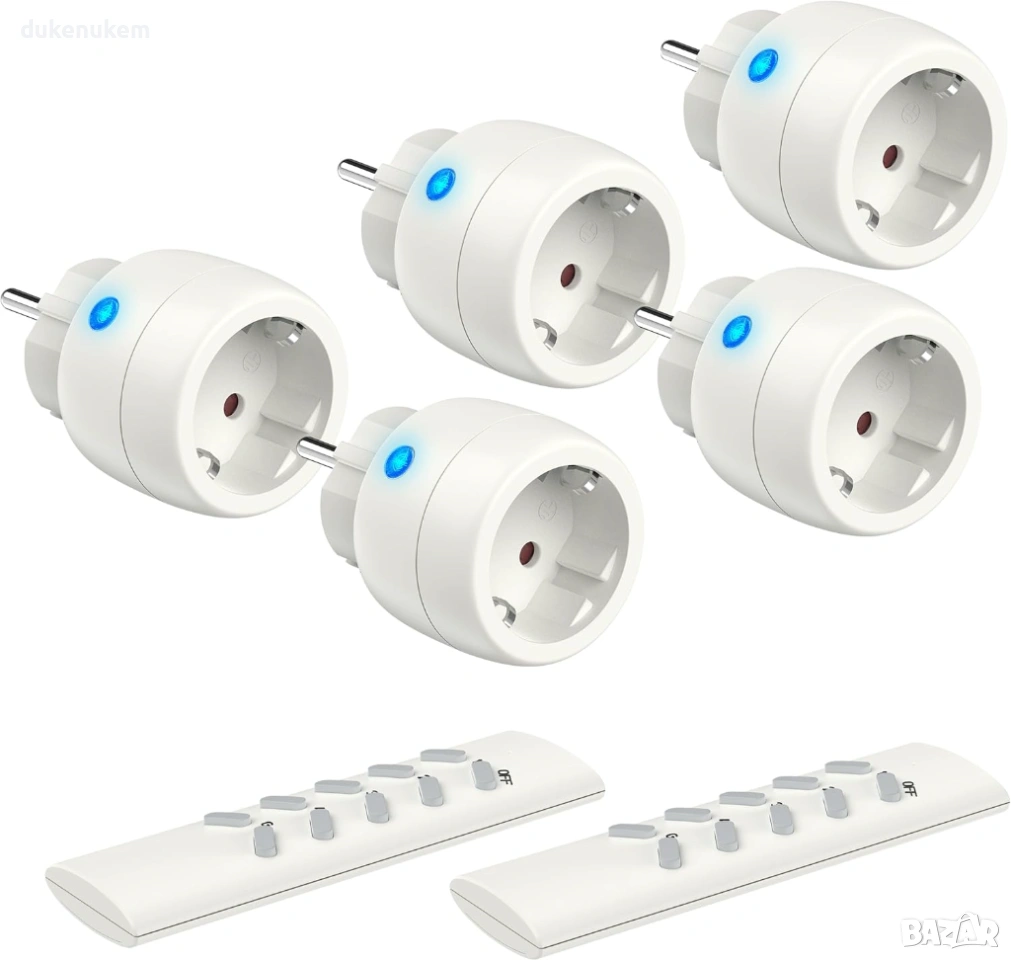 Безжични контакти, с дистанционно 2300W, до 30м, 5 бр./к-кт, снимка 1