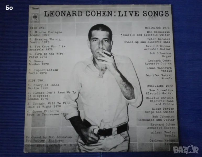 грамофонни плочи Leonard Cohen - Live songs'1973, снимка 1