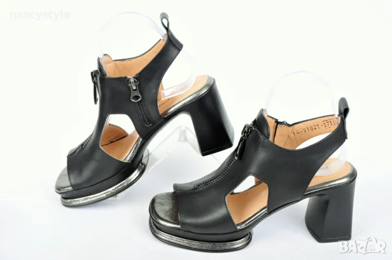 СЕЗОН'25! Дамски сандали с цип на ток, снимка 1