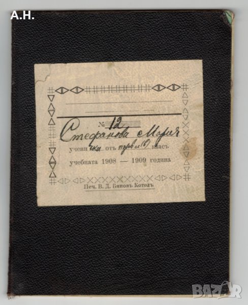 Княжество България -  Диплома 1908-1909г., снимка 1