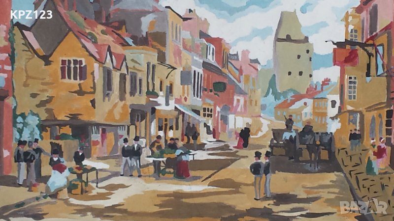 СТАРА КАРТИНА ГРАДСКИ ПЕЙЗАЖ / МАСЛЕНИ БОИ, снимка 1