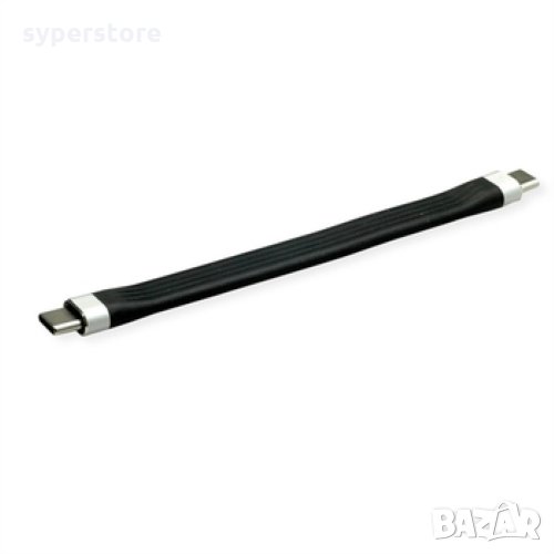 Кабел USB Type C към USB Type C 3.1 Roline 11.02.9054 Черен 11см, USB Type C към USB Type C M/M, снимка 1