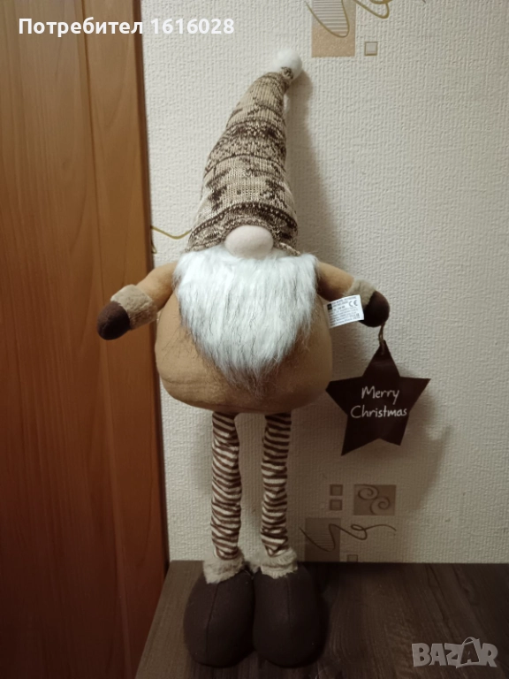 Декоративно Коледно джудже с разтегателни крака., снимка 1