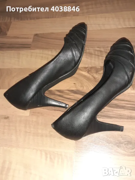  Черни дамски обувки на ток, снимка 1