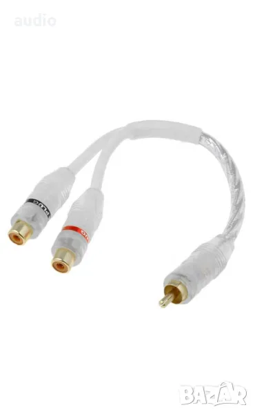 Кабел 1RCA мъжко - 2RCA женски 0.20м, снимка 1