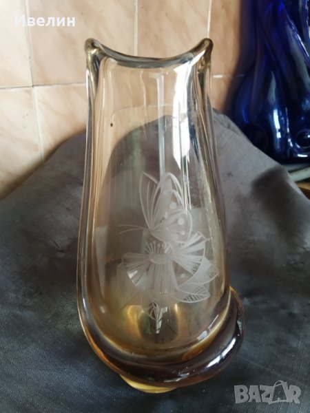 стара стъклена ваза арт деко, снимка 1