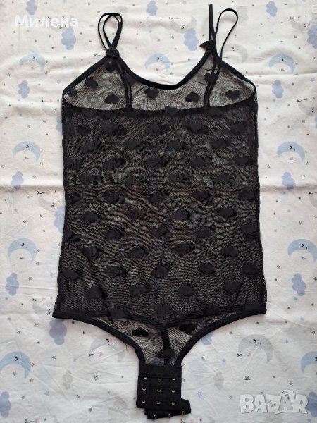 Ново черно боди на сърца, размер Xs, снимка 1