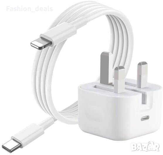 Ново Зарядно устройство за iPhone щепсел и кабел 1 метър Айфон Адаптер, снимка 1