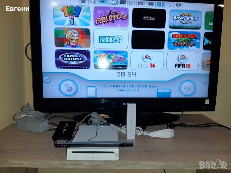 Нинтендо Nintendo wii комплект цената е за всичко 89 игри на хард диск, снимка 1