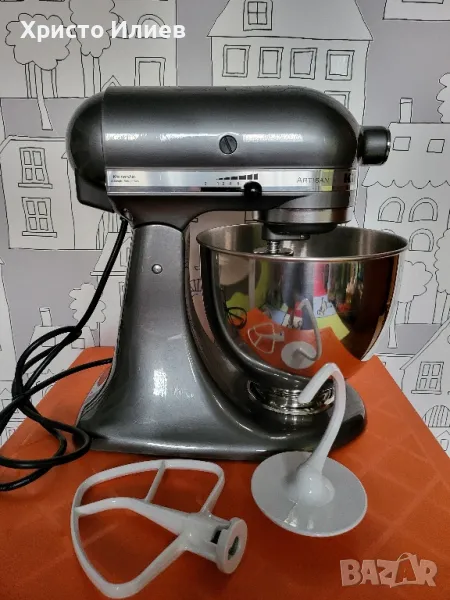KitchenAid Artisan Планетарен Миксер Кухненски робот 5KSM150PSEPM Сив, снимка 1