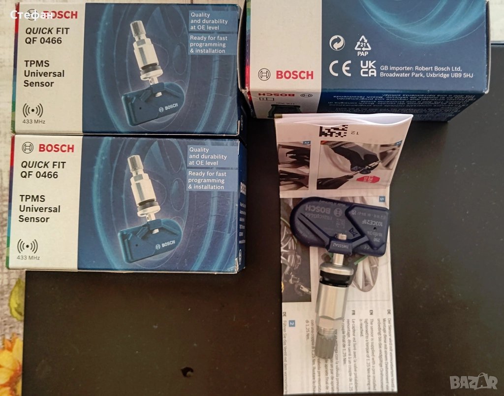 Датчици за следене на налягането на гумите BOSCH QF 0466, снимка 1