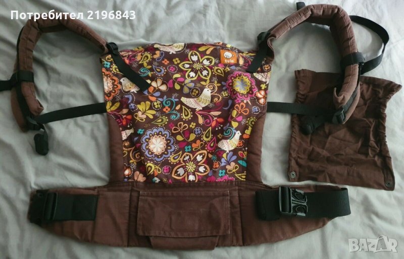 Ергономична бебешка раница Tula Folk Birds с качулка, снимка 1