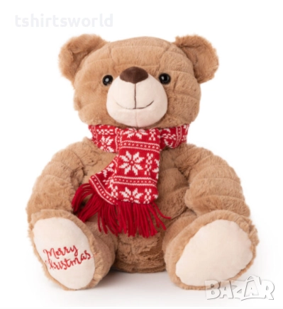 Ново плюшено коледно Мече 32см, снимка 1