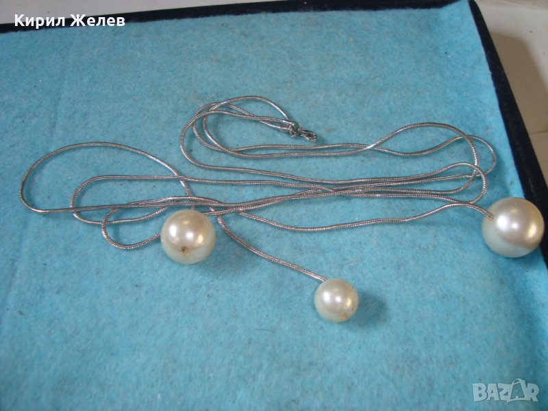 ПОСРЕБРЕНО ПЕРЛЕН ТИП УКРАШЕНИЕ ВИСУЛКА ПЕНДАНТ 4141, снимка 1