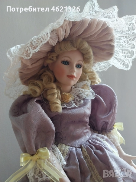 Винтидж колекционерска порцеланова кукла Андреа Alberon Collection нова висока, снимка 1