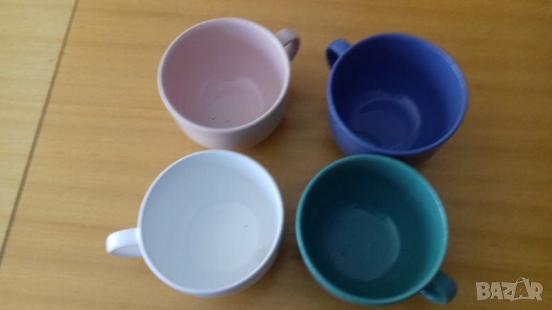 Големи цветни порцеланови  чаши за сервиране или саксия, снимка 1