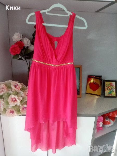 Официална рокля в цвят диня с камъни, снимка 1