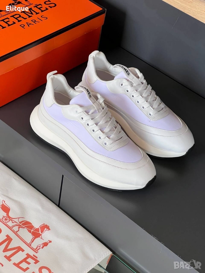 мъжки маратонки от естествена кожа hermes, снимка 1