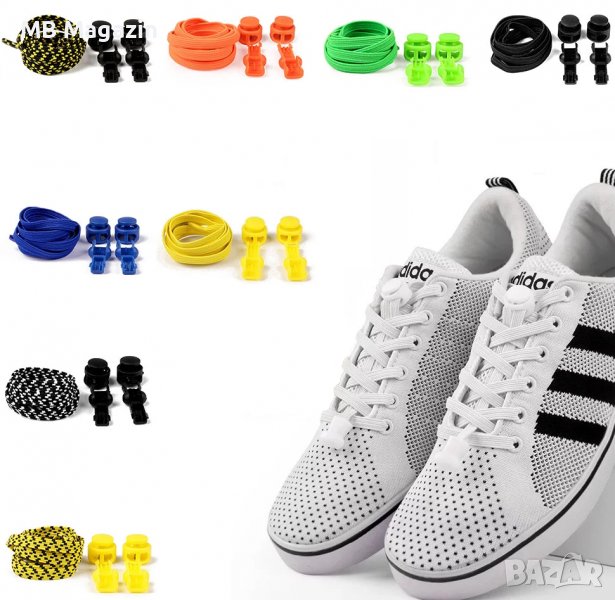 плоски ластични връзки за обувки, снимка 1